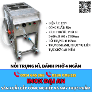 Nồi trụng mì, bún phỏ 4 ngăn